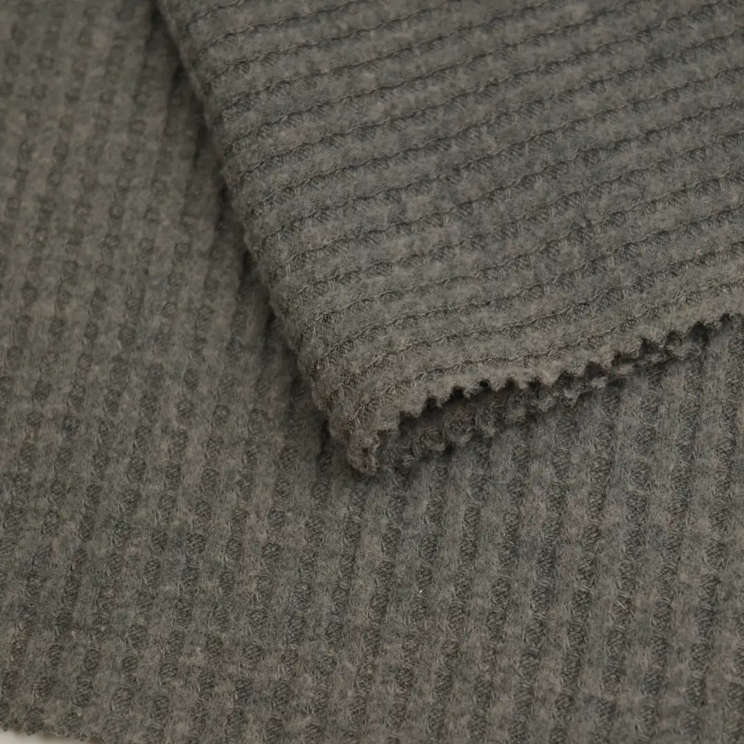 China Fabric for T-shirt ,Polo T-shirt ,Hoodie   Waffle Knit Fabric Cotton Polyester Olive green color buy from China wholesaler bulk order at wholesale price free worldwide shipping Alibaba