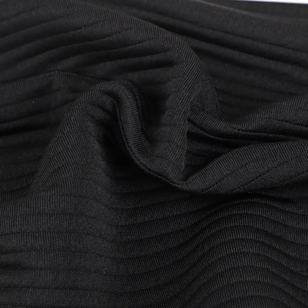 China Fabric for Jackets,Polo Shirt,Hoodie Ottoman Knit Fabric Polyester Spandex BLACK color buy from China wholesaler bulk order at wholesale price free worldwide shipping Alibaba