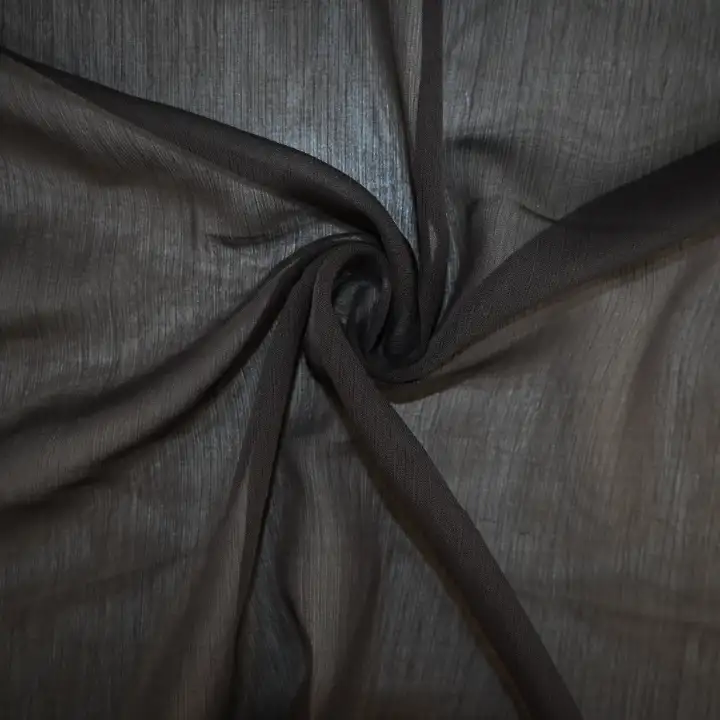 India Fabric for Blouse Polyester Crinkle Fabric Synthetic Woven Fabric Polyester Brown color buy from India wholesaler bulk order at wholesale price free worldwide shipping Alibaba