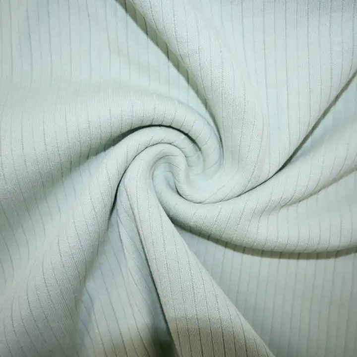 India Fabric for T-Shirt Variegated Rib Knit Fabric Cotton Light Green color buy from India wholesaler bulk order at wholesale price free worldwide shipping Alibaba