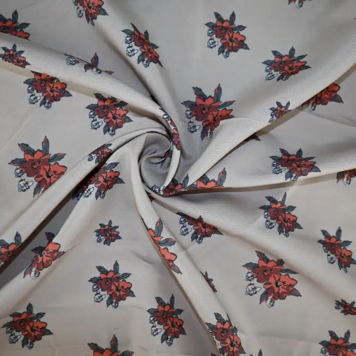 India Fabric for Blouse Polyester chiffon Synthetic Woven Fabric Polyester Dark Beige Print color buy from India wholesaler bulk order at wholesale price free worldwide shipping Alibaba