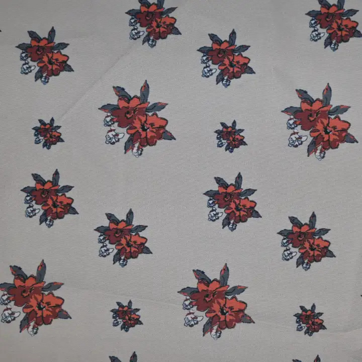 India Fabric for Blouse Polyester chiffon Synthetic Woven Fabric Polyester Dark Beige Print color buy from India wholesaler bulk order at wholesale price free worldwide shipping Alibaba