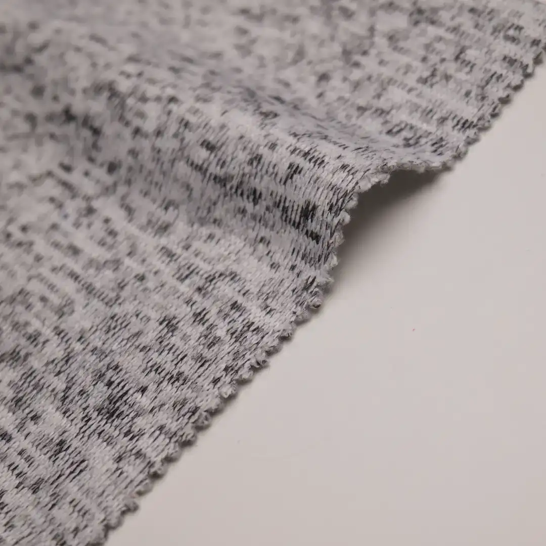 China Fabric for Open Cardigan  Hacci Knit Fabric Polyester grey color buy from China wholesaler bulk order at wholesale price free worldwide shipping Alibaba