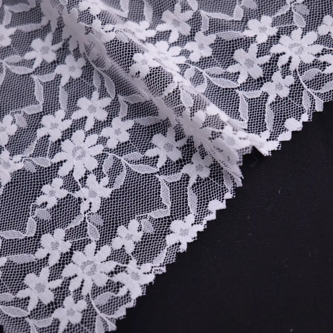 China Fabric for T-Shirt,Skirt Lace Knit Fabric Polyester Spandex White color buy from China wholesaler bulk order at wholesale price free worldwide shipping Alibaba