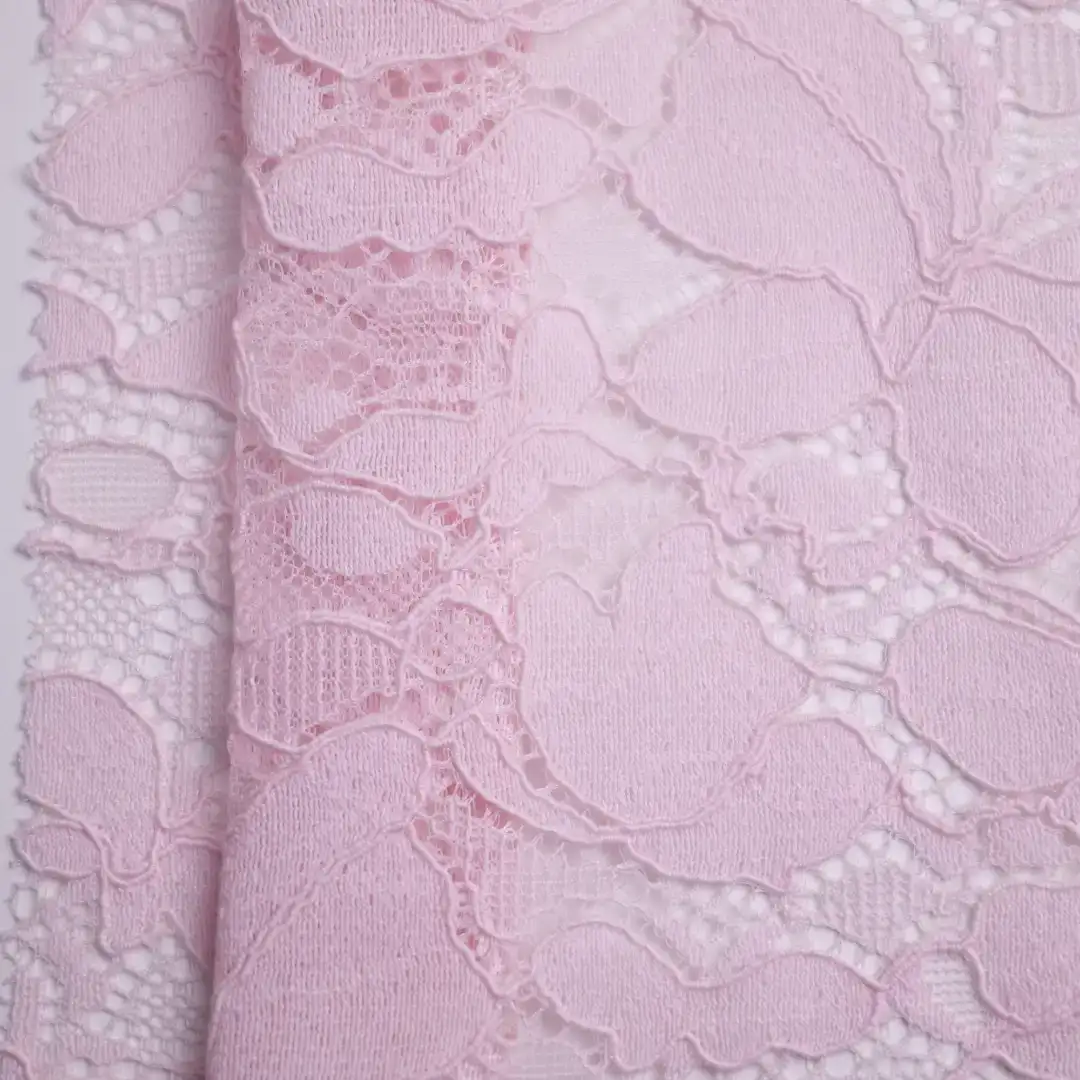 China Fabric for Shirt,Skirt Lace Knit Fabric Rayon Cotton Nylon LightPink color buy from China wholesaler bulk order at wholesale price free worldwide shipping Alibaba