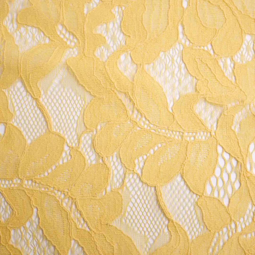 China Fabric for Shirt,Skirt,Dresses (Pullover)  Lace Knit Fabric Cotton Nylon Yellow color buy from China wholesaler bulk order at wholesale price free worldwide shipping Alibaba