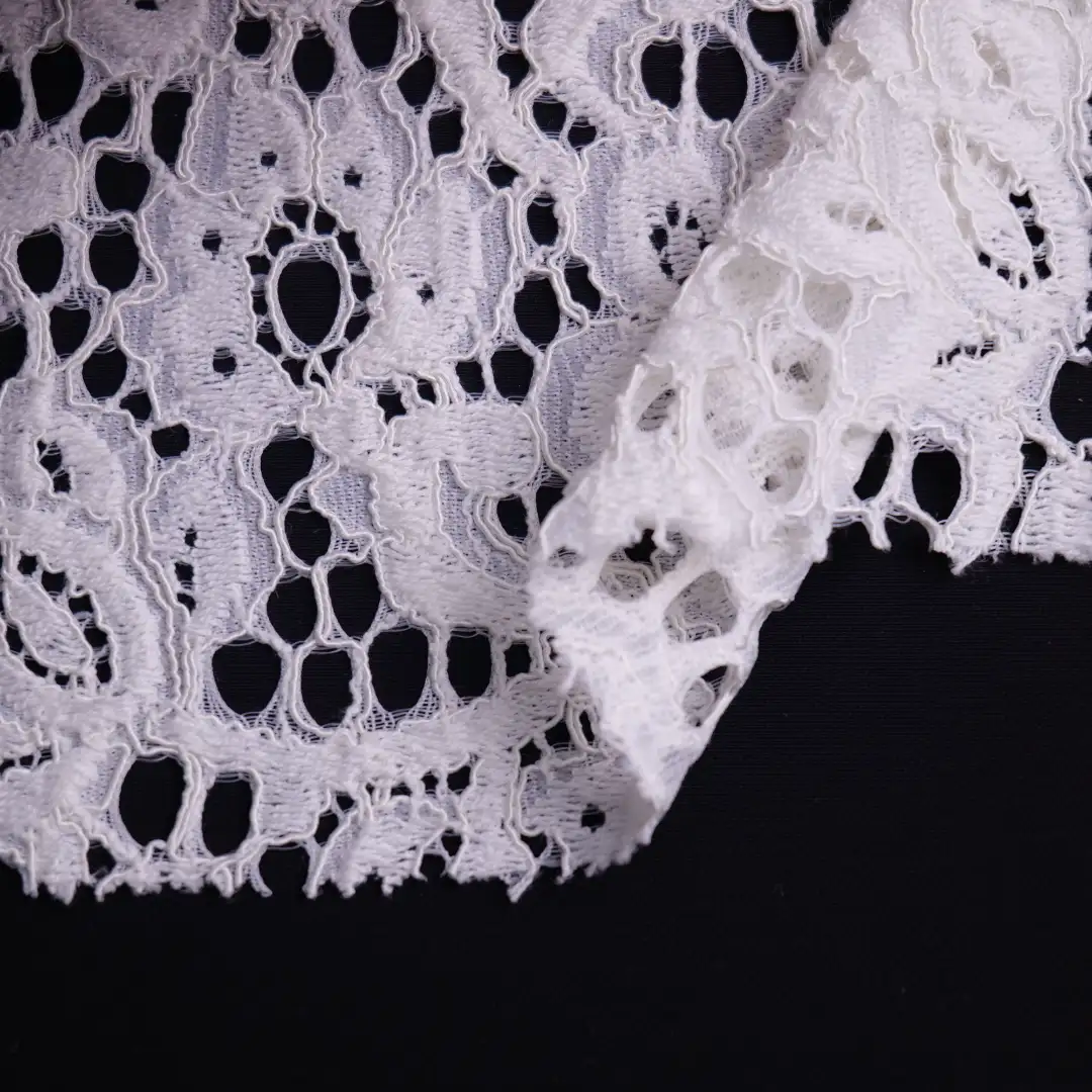 China Fabric for Shirt,Skirt Lace Knit Fabric Cotton Rayon White color buy from China wholesaler bulk order at wholesale price free worldwide shipping Alibaba