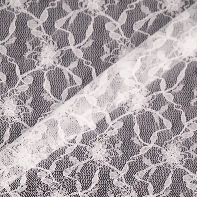 China Fabric for Shirt,Skirt Lace Knit Fabric Nylon Spandex White color buy from China wholesaler bulk order at wholesale price free worldwide shipping Alibaba