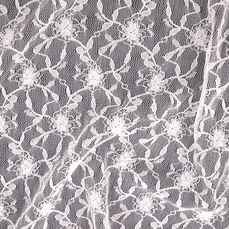 China Fabric for Shirt,Skirt Lace Knit Fabric Nylon Spandex White color buy from China wholesaler bulk order at wholesale price free worldwide shipping Alibaba