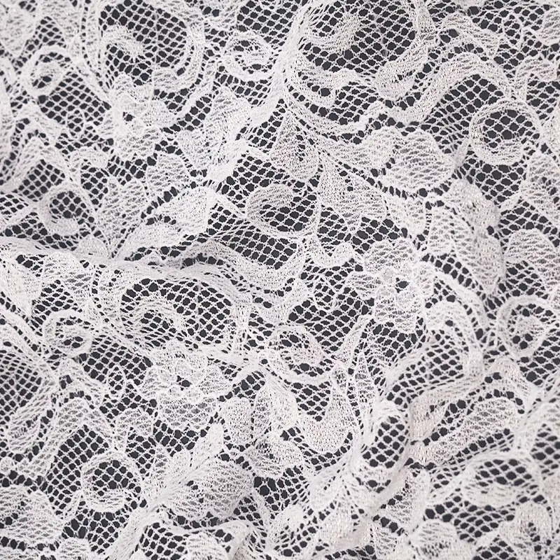China Fabric for Shirt,Skirt Lace Knit Fabric Nylon Spandex White color buy from China wholesaler bulk order at wholesale price free worldwide shipping Alibaba