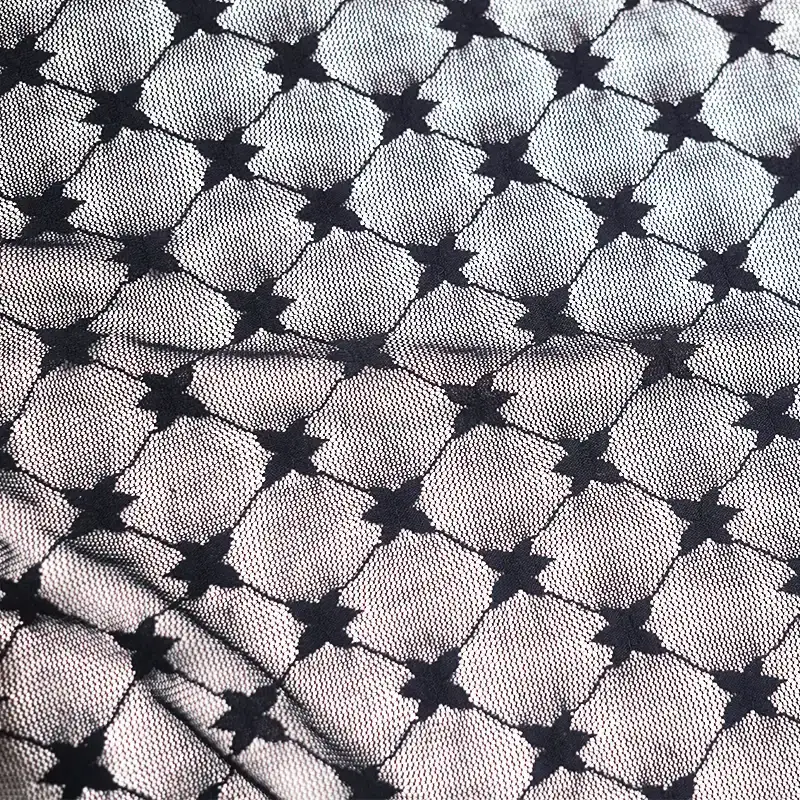 China Fabric for Skirt Lace Knit Fabric Nylon Spandex Black color buy from China wholesaler bulk order at wholesale price free worldwide shipping Alibaba