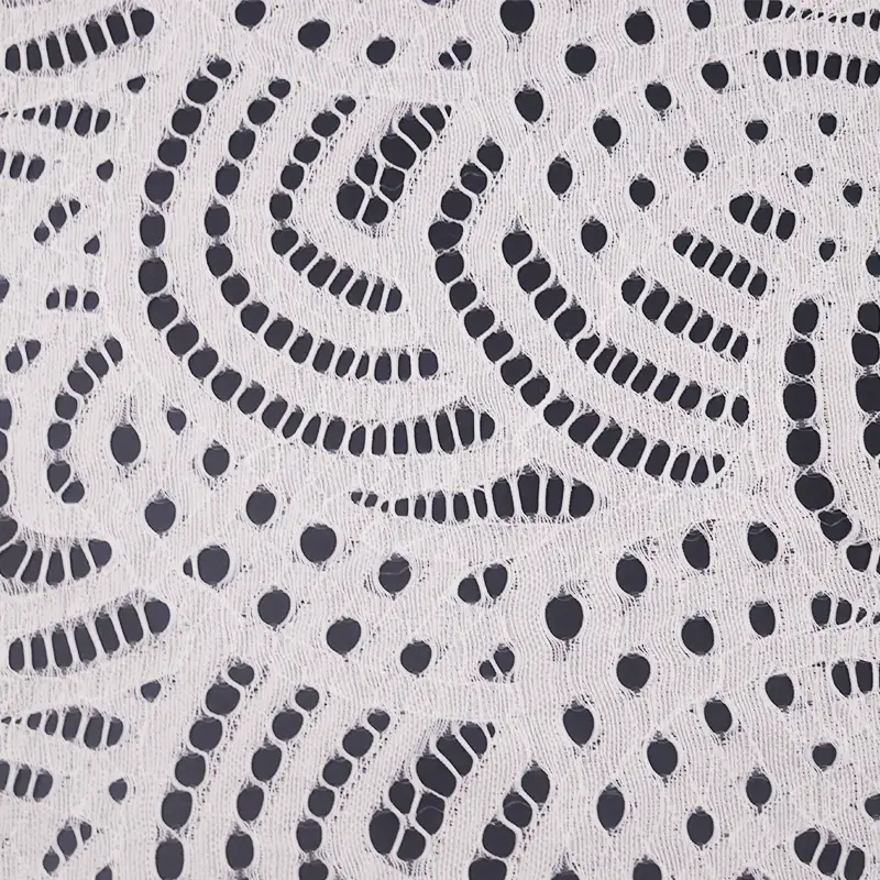 China Fabric for T-Shirt,Skirt Lace Knit Fabric Nylon Spandex White color buy from China wholesaler bulk order at wholesale price free worldwide shipping Alibaba