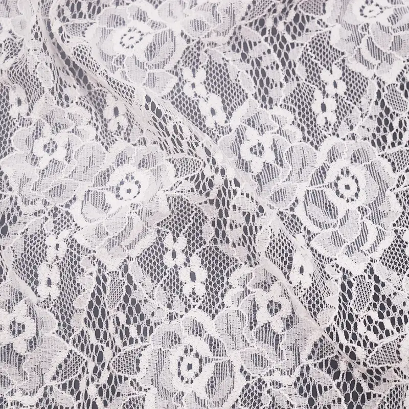 China Fabric for Skirt Lace Knit Fabric Polyester Spandex White color buy from China wholesaler bulk order at wholesale price free worldwide shipping Alibaba