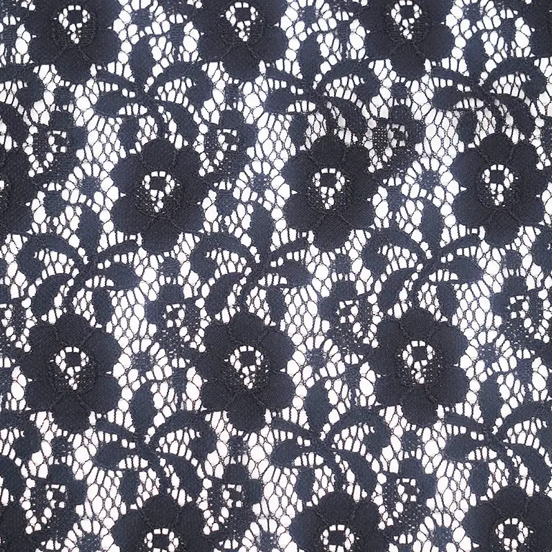 China Fabric for Skirt Lace Knit Fabric Nylon Spandex Black color buy from China wholesaler bulk order at wholesale price free worldwide shipping Alibaba