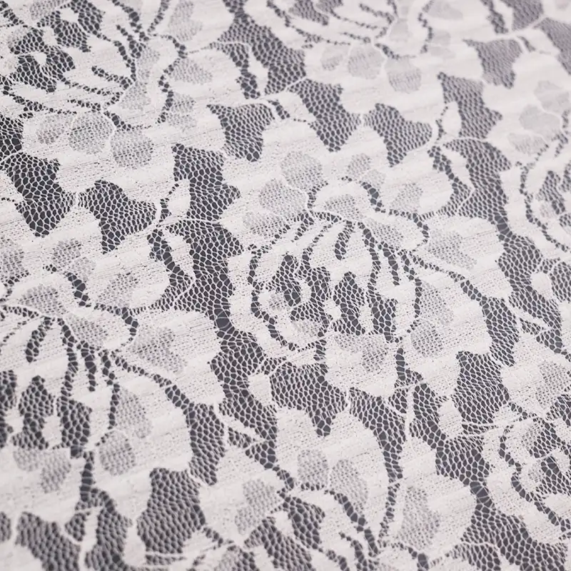 China Fabric for T-Shirt,Skirt Lace Knit Fabric Nylon Spandex White color buy from China wholesaler bulk order at wholesale price free worldwide shipping Alibaba