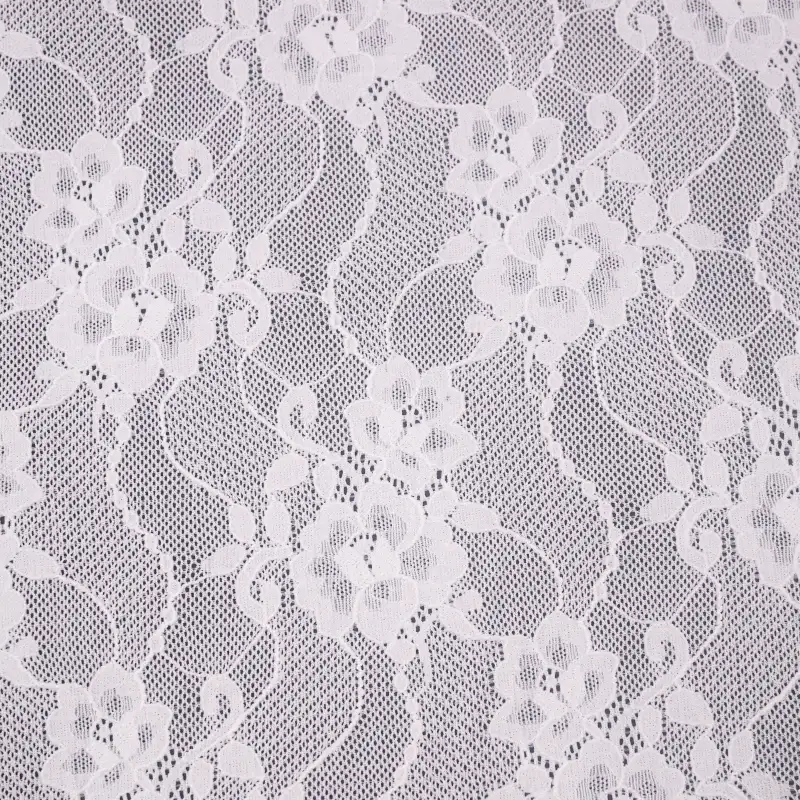 China Fabric for Lingerie,Skirt Lace Knit Fabric Nylon Spandex White color buy from China wholesaler bulk order at wholesale price free worldwide shipping Alibaba