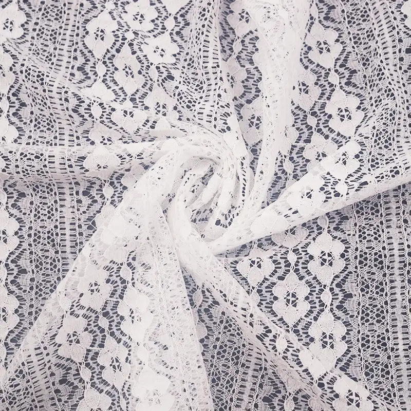 China Fabric for Polo Shirt,Skirt Lace Knit Fabric Nylon Spandex White color buy from China wholesaler bulk order at wholesale price free worldwide shipping Alibaba
