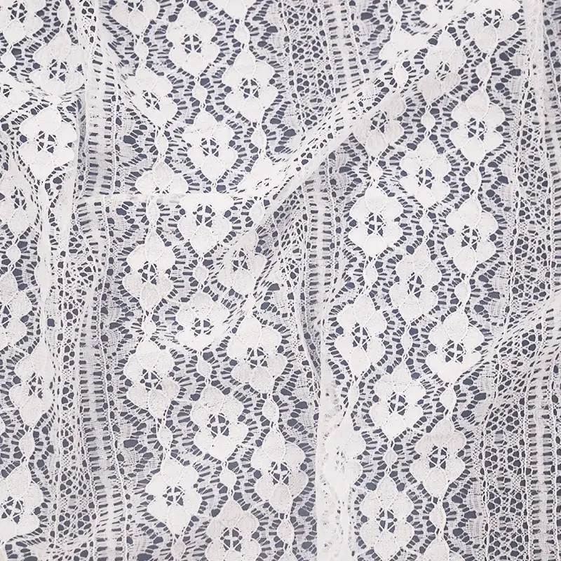 China Fabric for Polo Shirt,Skirt Lace Knit Fabric Nylon Spandex White color buy from China wholesaler bulk order at wholesale price free worldwide shipping Alibaba