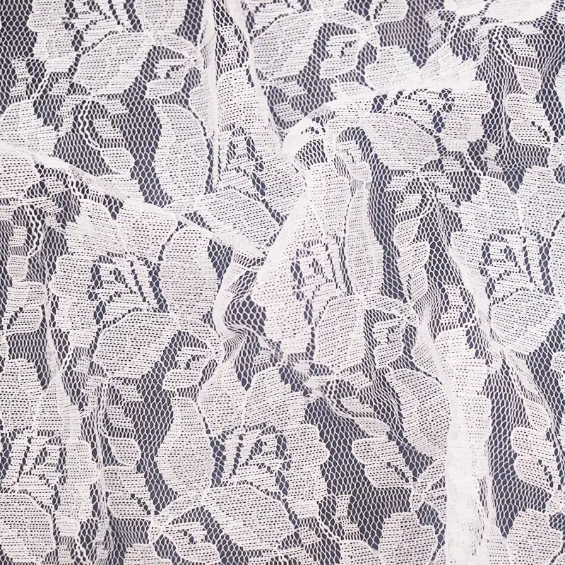 China Fabric for Shirt,T-Shirt,Skirt Lace Knit Fabric Polyester White color buy from China wholesaler bulk order at wholesale price free worldwide shipping Alibaba