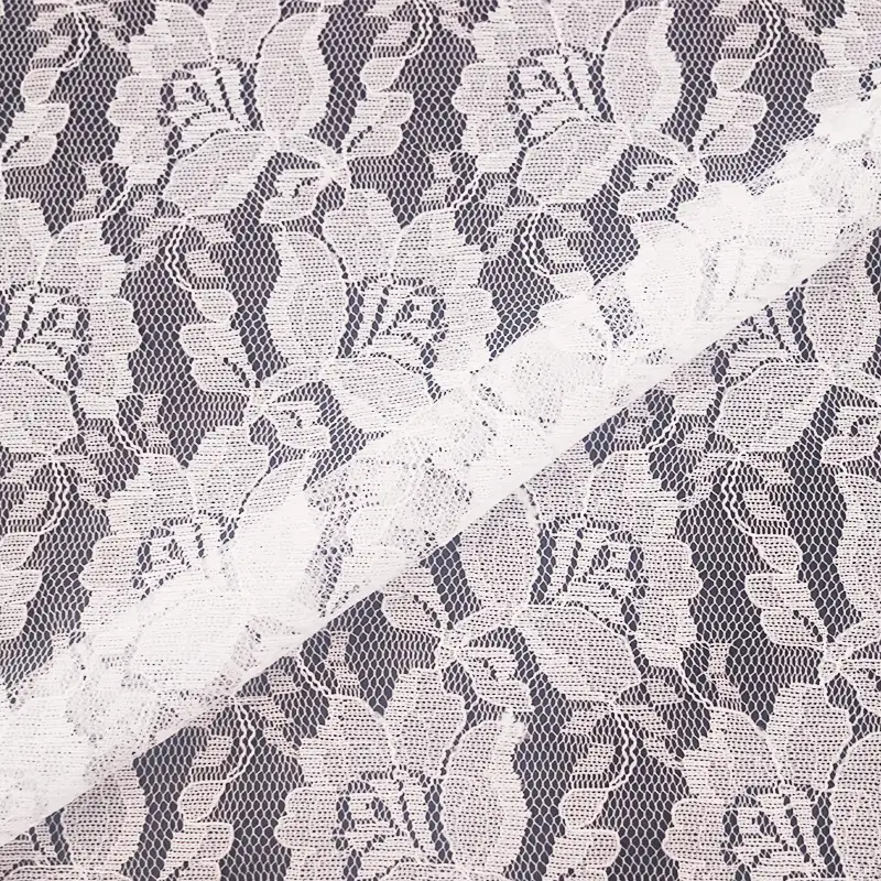 China Fabric for Shirt,T-Shirt,Skirt Lace Knit Fabric Polyester White color buy from China wholesaler bulk order at wholesale price free worldwide shipping Alibaba