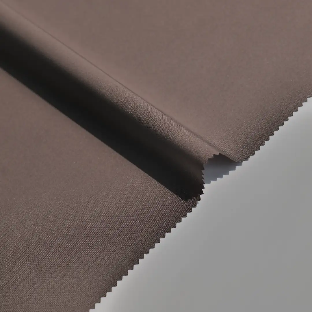 China Fabric for Down Jacket Polyester Pongee Synthetic Woven Fabric Polyester BlackTea color buy from China wholesaler bulk order at wholesale price free worldwide shipping Alibaba