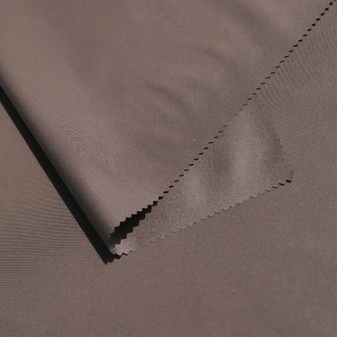 China Fabric for Down Jacket Polyester Pongee Synthetic Woven Fabric Polyester BlackTea color buy from China wholesaler bulk order at wholesale price free worldwide shipping Alibaba