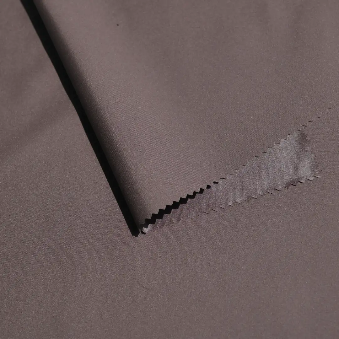 China Fabric for Down Jacket Polyester Pongee Synthetic Woven Fabric Polyester Brown color buy from China wholesaler bulk order at wholesale price free worldwide shipping Alibaba