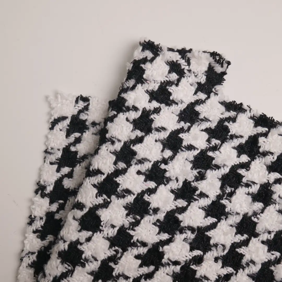 China Fabric for Overcoat Woolen Tweed Woolen Polyester white&black color buy from China wholesaler bulk order at wholesale price free worldwide shipping Alibaba
