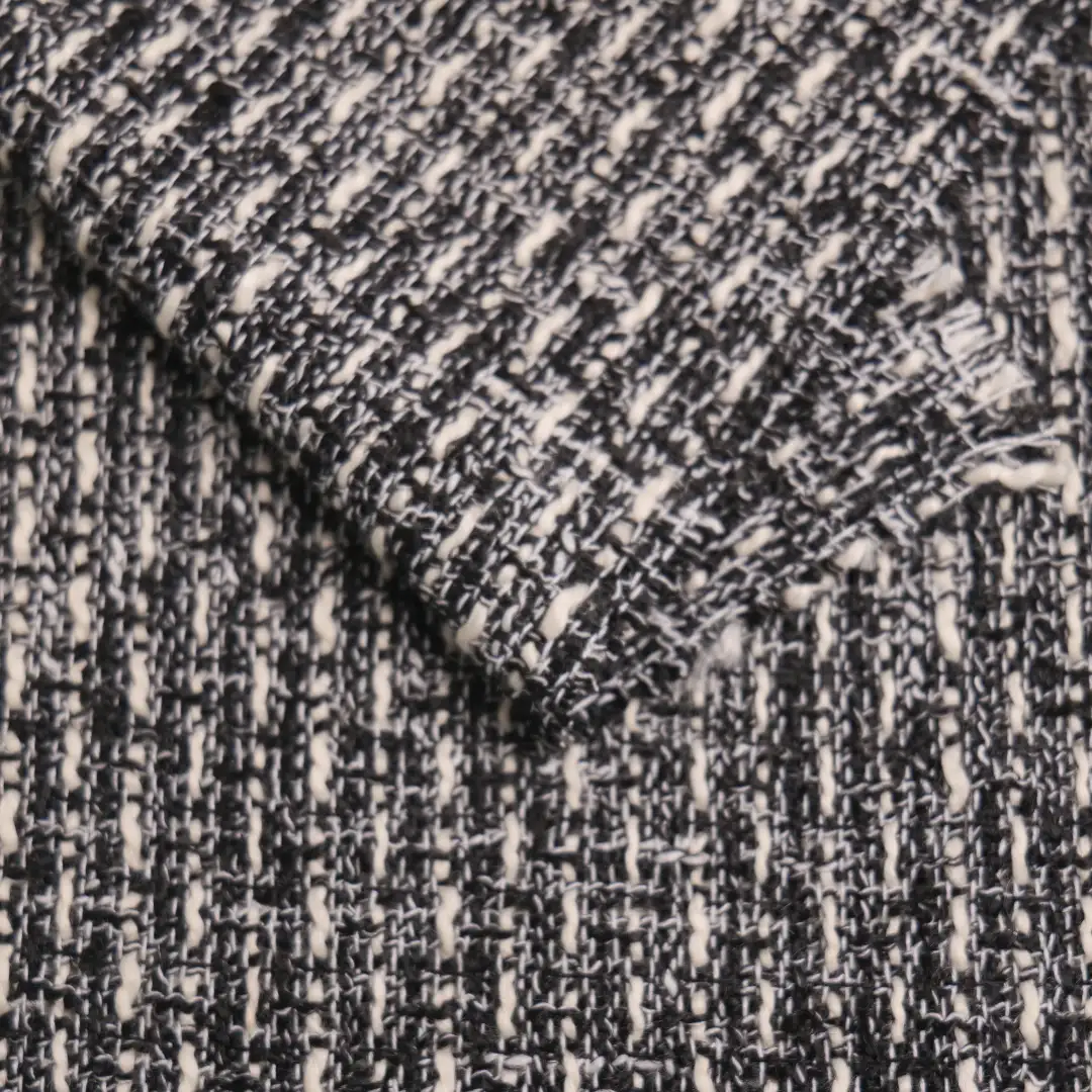 China Fabric for Blazer,Trench Coat,Overcoat Chanel-Style Fabric Woolen Polyester white&black color buy from China wholesaler bulk order at wholesale price free worldwide shipping Alibaba
