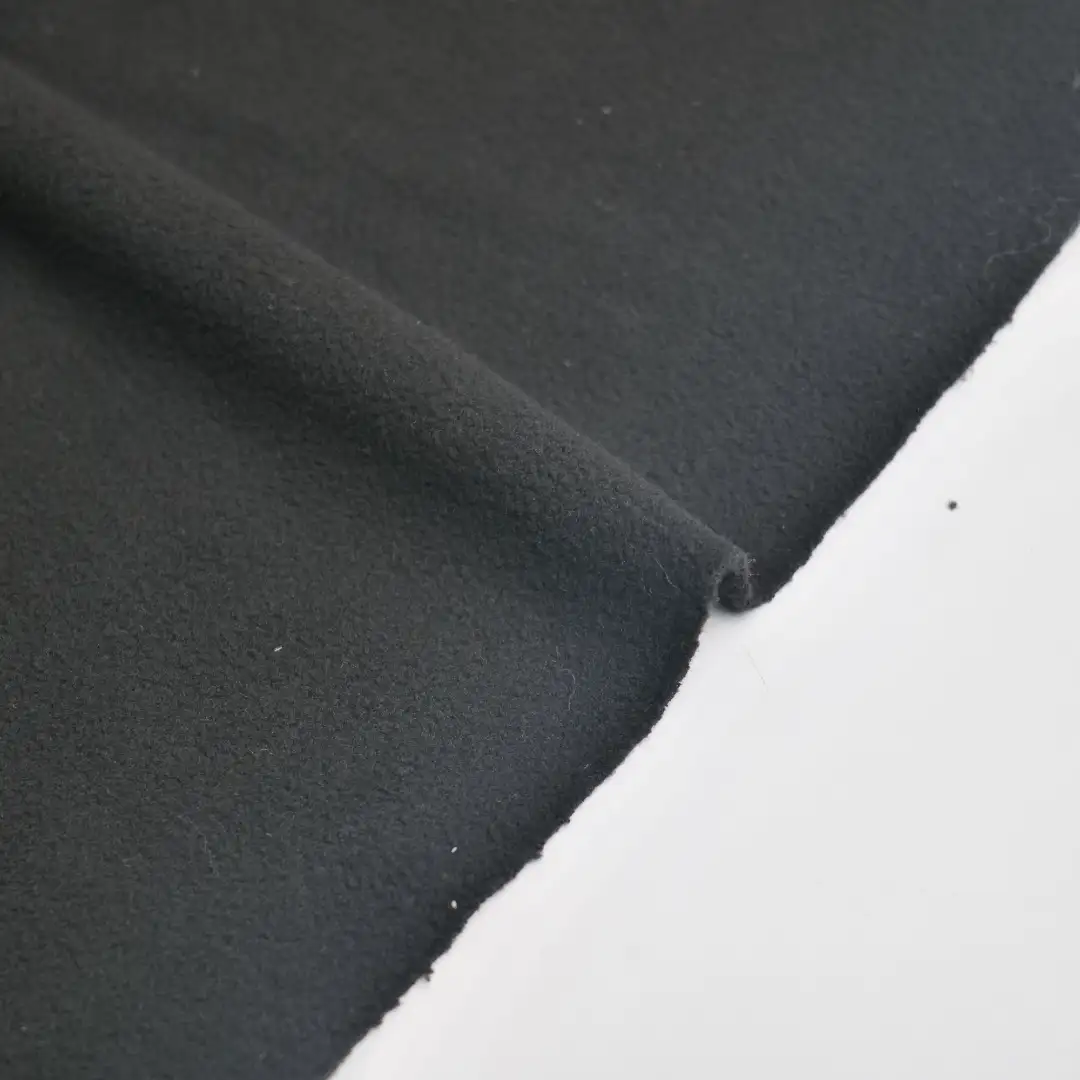 China Fabric for Hoodie Polar Fleece Knit Fabric Poly Lactic Acid（PLA) Polyester Black color buy from China wholesaler bulk order at wholesale price free worldwide shipping Alibaba