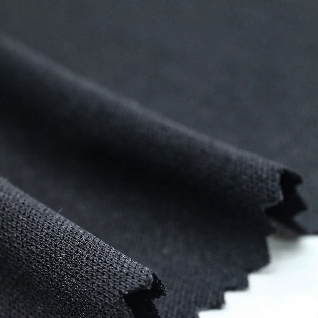 China Fabric for Interlining Interlock Knit Fabric Polyester black color buy from China wholesaler bulk order at wholesale price free worldwide shipping Alibaba