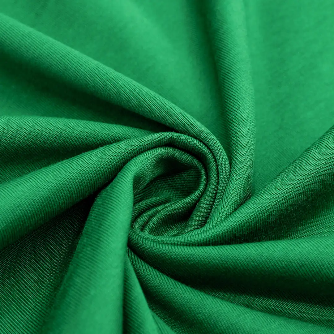 China Fabric for T-Shirt,Polo Shirt,Crew Neck Pullover  Single Jersey Knit Fabric Cotton Polyester green color buy from China wholesaler bulk order at wholesale price free worldwide shipping Alibaba