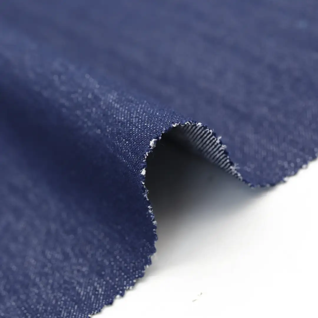 China Fabric for Jackets Knit Denim Look Woven Blended Fabric Polyester Rayon Spandex Dark blue color buy from China wholesaler bulk order at wholesale price free worldwide shipping Alibaba
