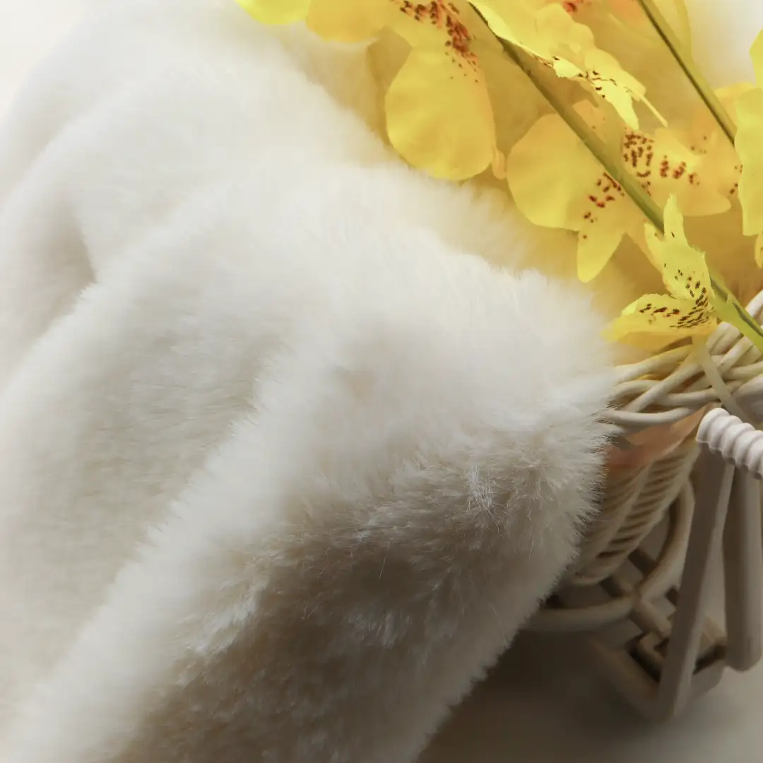 China Fabric for Crop Top Fake Fur Knit Fabric Polyester white color buy from China wholesaler bulk order at wholesale price free worldwide shipping Alibaba