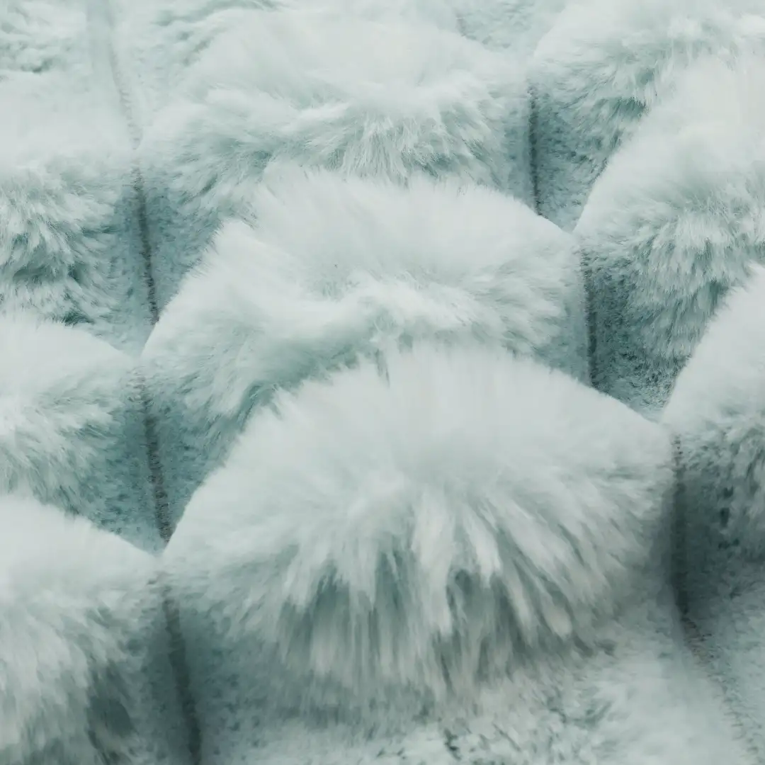 China Fabric for Crop Top Fake Fur Knit Fabric Polyester Lake blue color buy from China wholesaler bulk order at wholesale price free worldwide shipping Alibaba