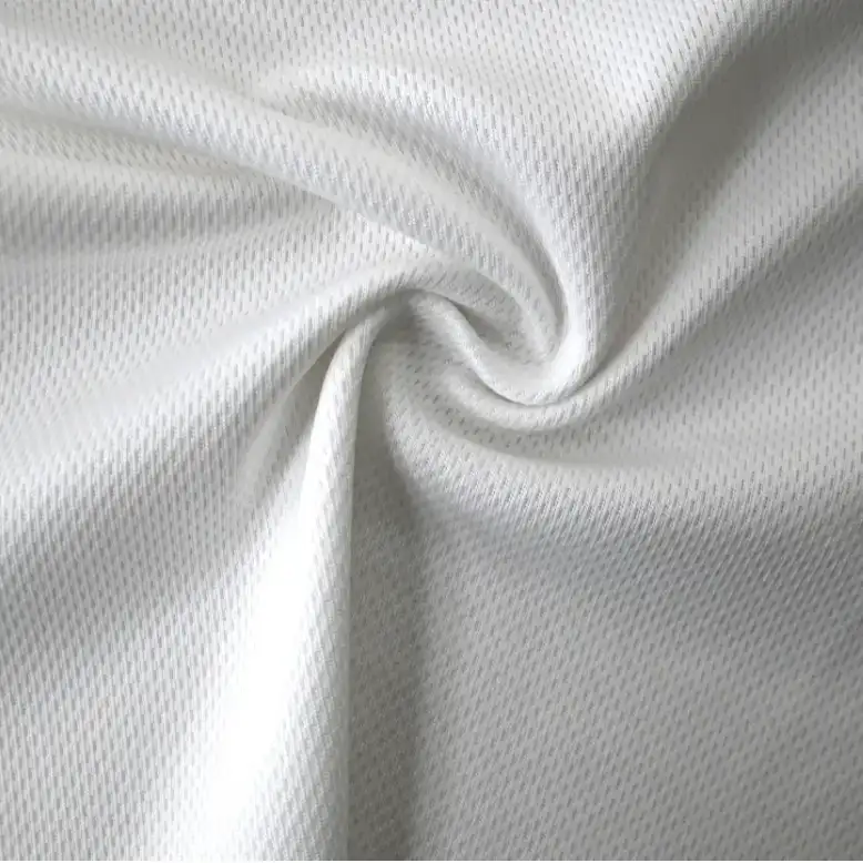 China Fabric for T-Shirt,Round Neck Pullover ,Sweatshirt,Tracksuits Birdeye Mesh Knit Fabric Polyester Spandex white color buy from China wholesaler bulk order at wholesale price free worldwide shipping Alibaba