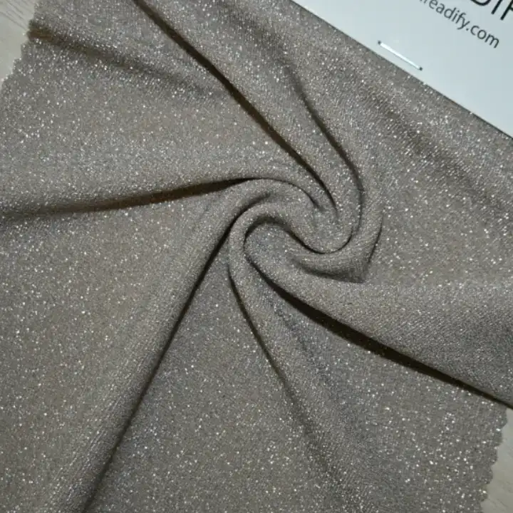 China Fabric for T-Shirt Single Jersey Knit Fabric Nylon Lurex Spandex Khaki color buy from China wholesaler bulk order at wholesale price free worldwide shipping Alibaba