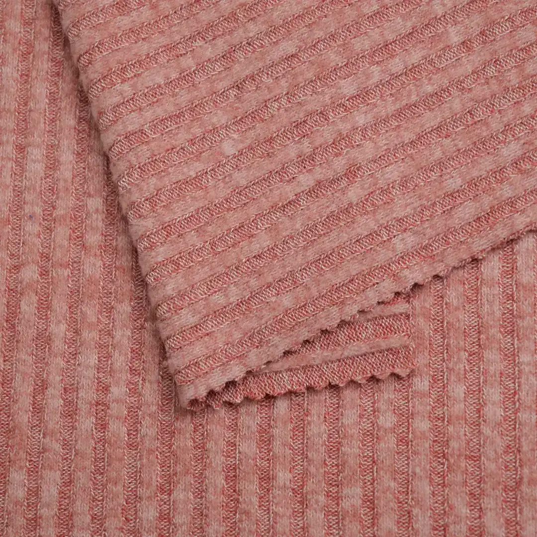 China Fabric for Open Cardigan ,Dresses (Cardigan Button)  Rib Knit Fabric Polyester Rayon Spandex Pale red color buy from China wholesaler bulk order at wholesale price free worldwide shipping Alibaba