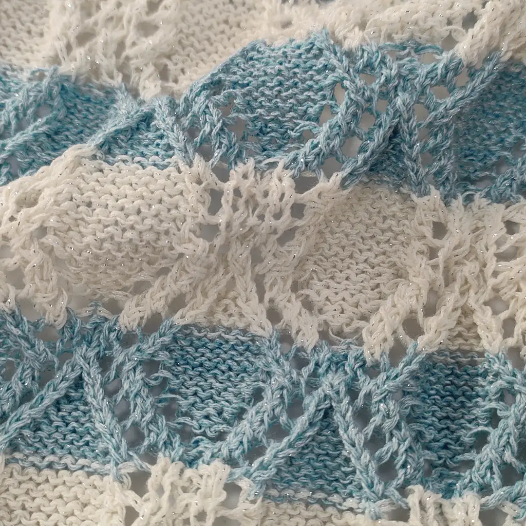 China Yarn for Open Cardigan (Sweater),Round Neck Pullover (Sweater),Crop Top Pullover (Sweater) Twisted Yarn Twisted Yarn Recycled Polyester Polyamide METALLIC GOLD 蓝白 color buy from China wholesaler bulk order at wholesale price free worldwide shipping Alibaba