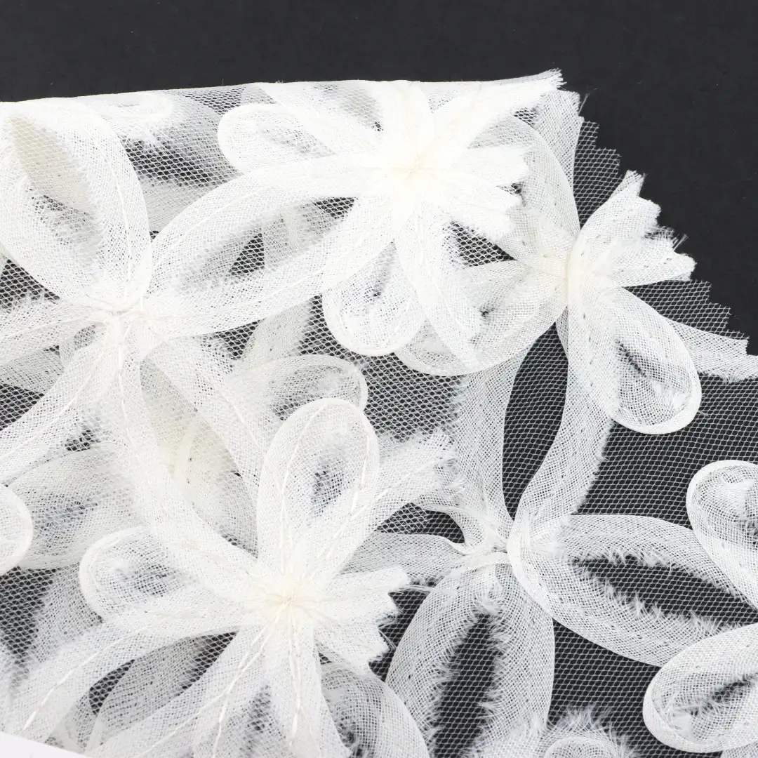 China Fabric for Skirt Lace Knit Fabric Polyester Cream color buy from China wholesaler bulk order at wholesale price free worldwide shipping Alibaba