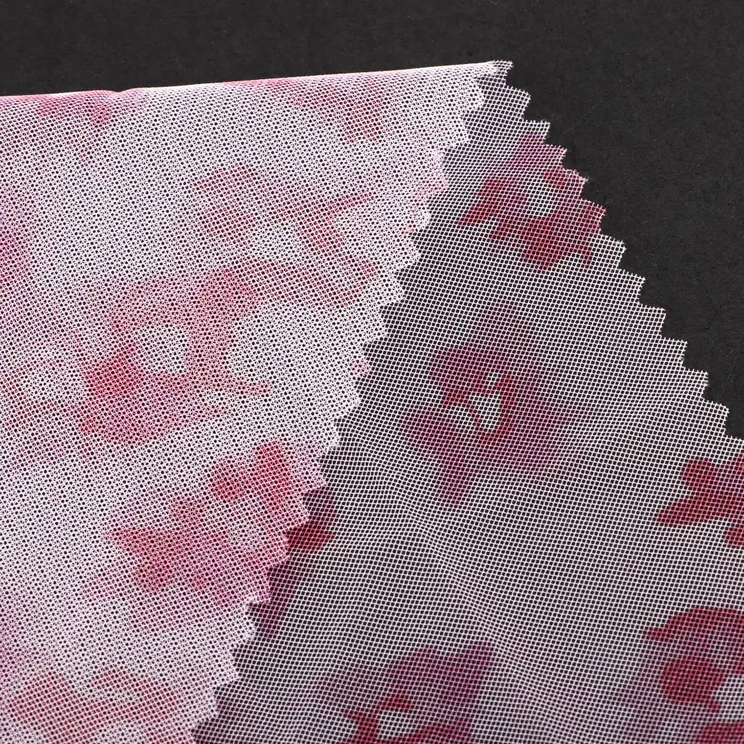 China Fabric for Skirt Mesh Knit Fabric Polyester Pink color buy from China wholesaler bulk order at wholesale price free worldwide shipping Alibaba