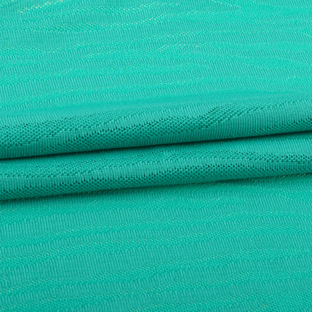 China Fabric for T-Shirt Jacquard Knit Fabric Polyester Spandex Green color buy from China wholesaler bulk order at wholesale price free worldwide shipping Alibaba