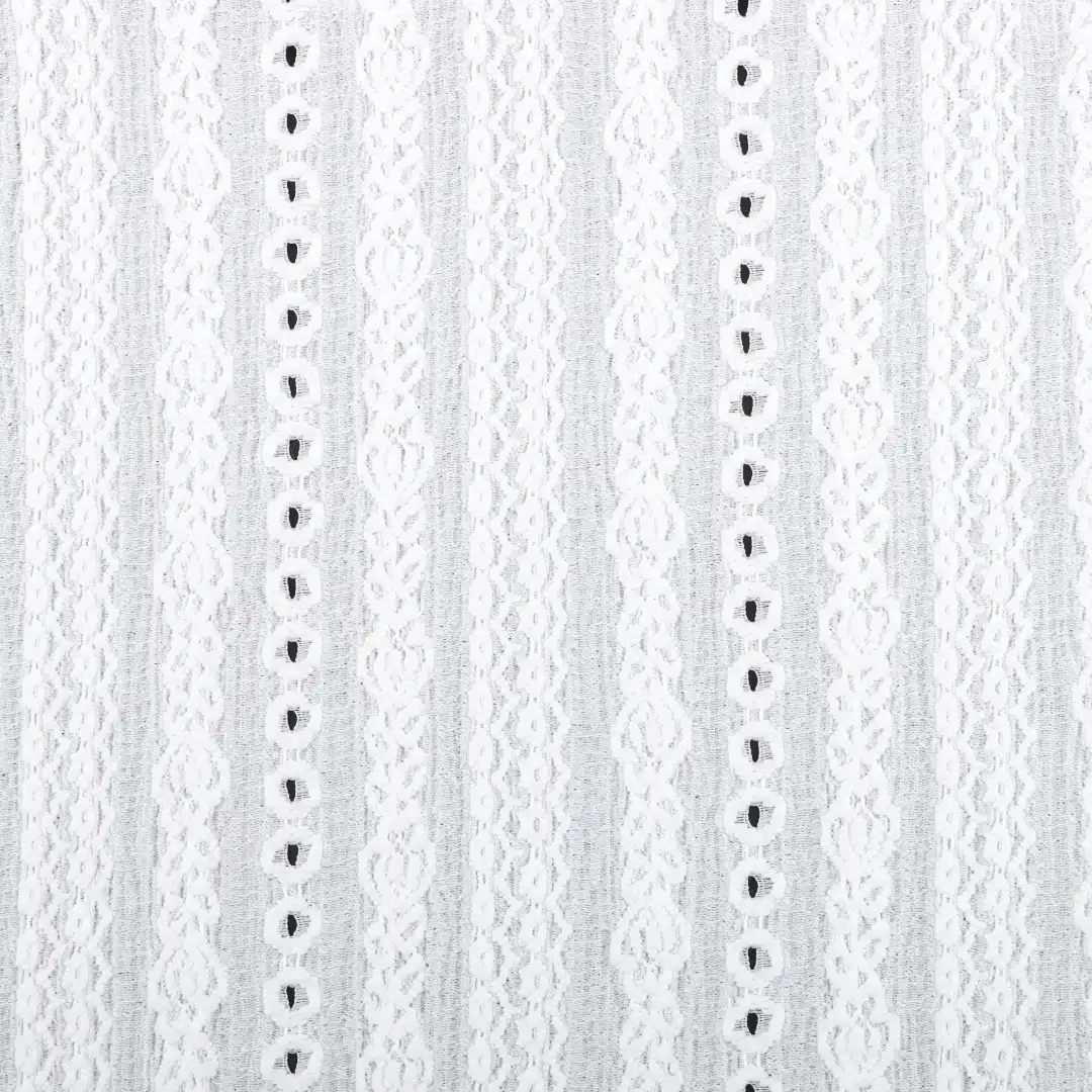 China Fabric for Skirt Jacquard Knit Fabric Polyester Spandex White color buy from China wholesaler bulk order at wholesale price free worldwide shipping Alibaba