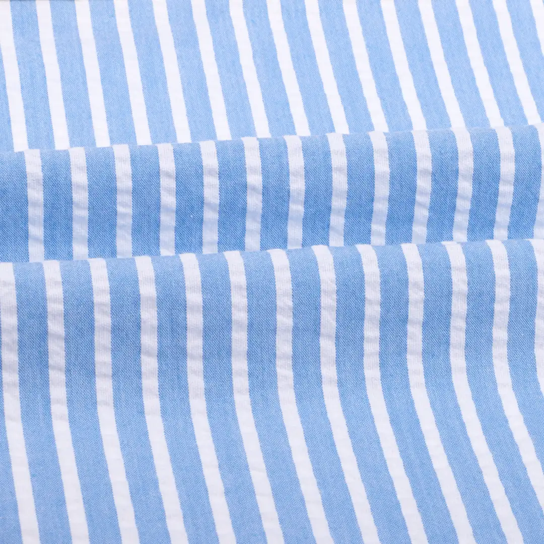 China Fabric for Shirt,Skirt,Shorts Cotton Seersucker Natural Woven Fabric Cotton stripe color buy from China wholesaler bulk order at wholesale price free worldwide shipping Alibaba