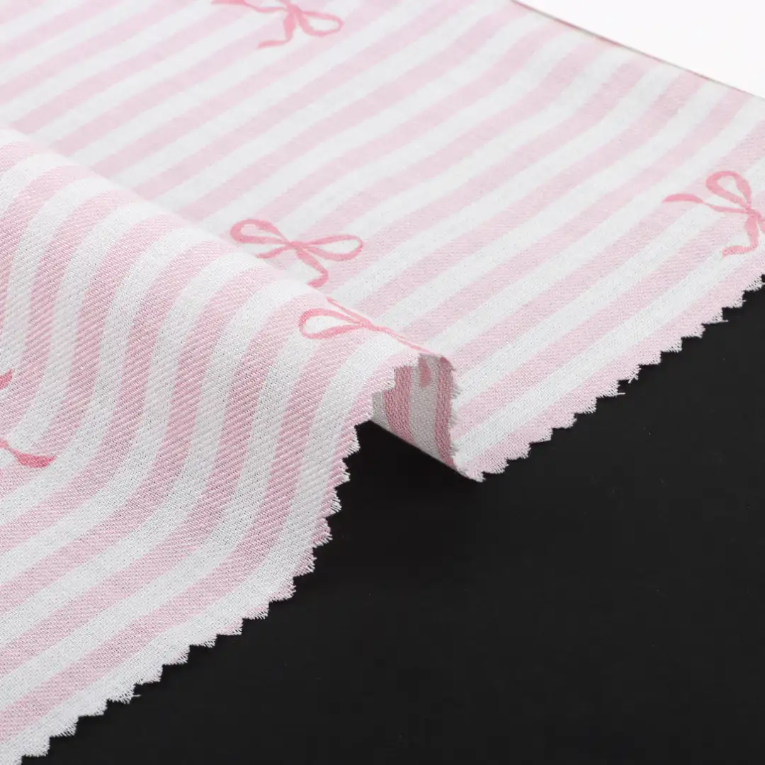 China Fabric for Shirt,Pants,Tank Top,Skirt,Shorts Yarn Dyed Stripe Natural Woven Fabric BCI Cotton Pink color buy from China wholesaler bulk order at wholesale price free worldwide shipping Alibaba