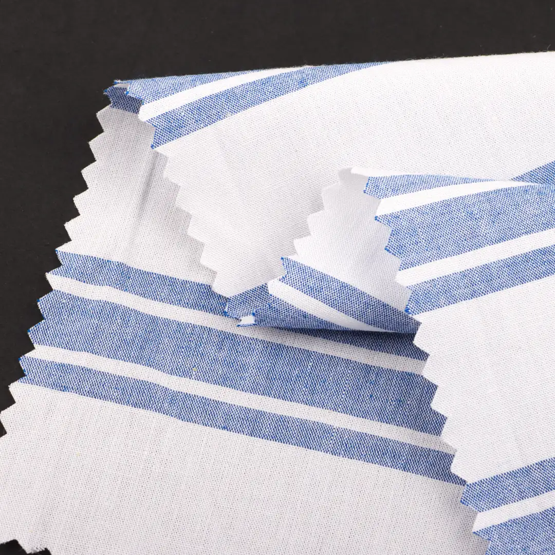 China Fabric for Shirt,Skirt,Shorts Yarn Dyed Stripe Natural Woven Fabric Cotton Blue color buy from China wholesaler bulk order at wholesale price free worldwide shipping Alibaba