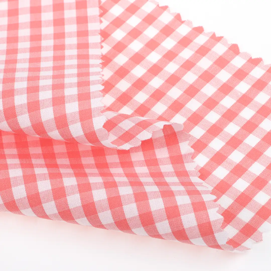 China Fabric for Shirt,Skirt,Shorts Yarn Dyed Check Natural Woven Fabric Cotton Red color buy from China wholesaler bulk order at wholesale price free worldwide shipping Alibaba