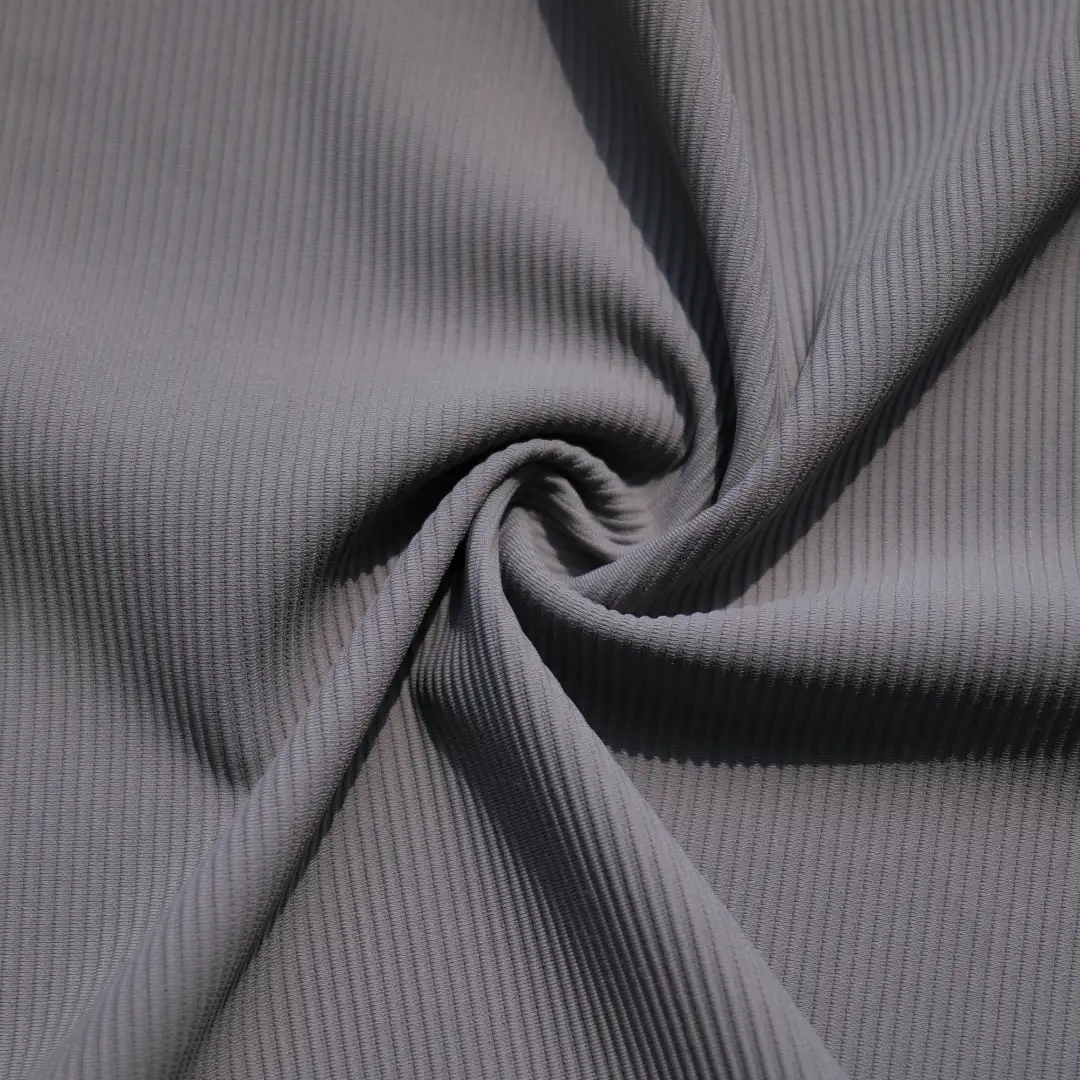 China Fabric for Yoga Clothes,Yoga Pants,Sports Bras Ottoman Knit Fabric Nylon Spandex Gray color buy from China wholesaler bulk order at wholesale price free worldwide shipping Alibaba