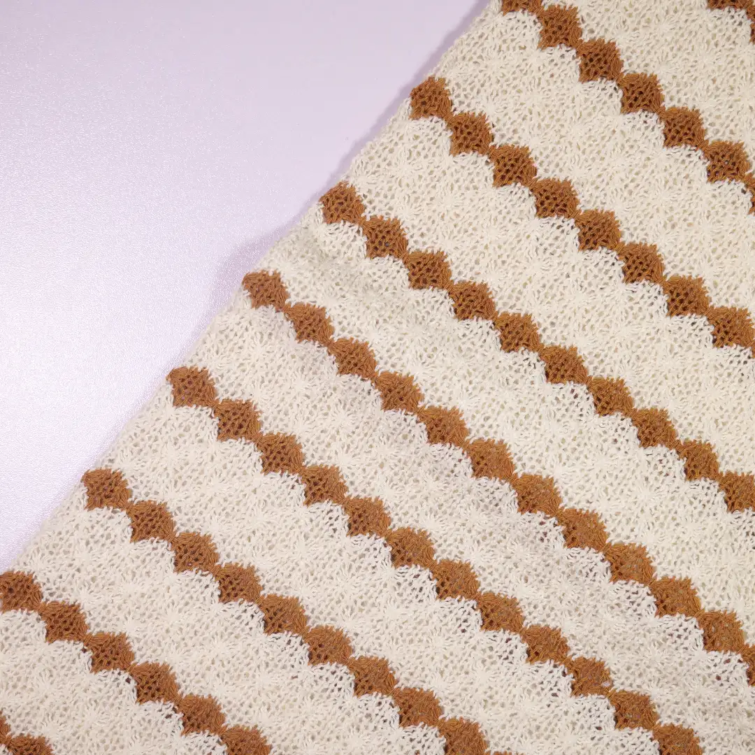 China Fabric for Hoodie  ,Dresses (Pullover) ,Skirt  Jacquard Knit Fabric Cotton Polyester Beige color buy from China wholesaler bulk order at wholesale price free worldwide shipping Alibaba