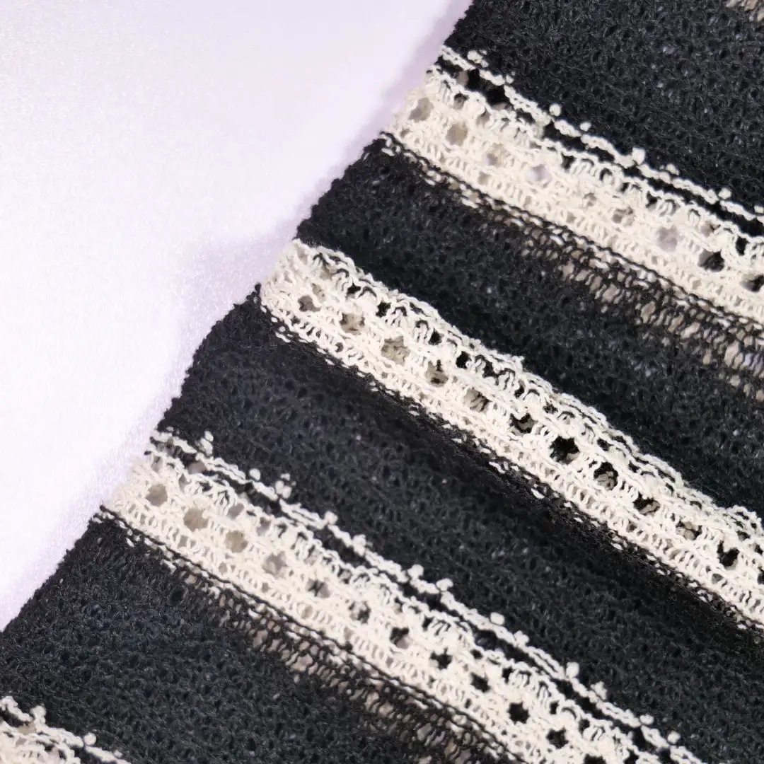 China Fabric for Open Cardigan ,Full-Zipper Cardigan ,Skirt  Jacquard Knit Fabric Cotton Polyester Black color buy from China wholesaler bulk order at wholesale price free worldwide shipping Alibaba